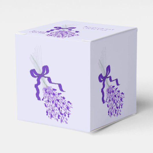 Blush Lavendel Design Bruiloft Bedankdoosjes (Voorkant Zijde)