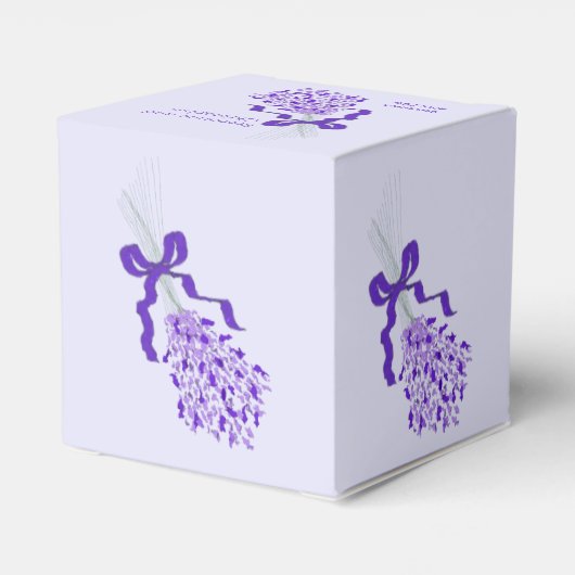 Blush Lavendel Design Bruiloft Bedankdoosjes (Achterkant)