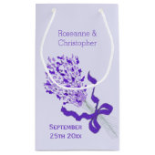 Blush Lavendel Design Bruiloft Klein Cadeauzakje (Achterkant)