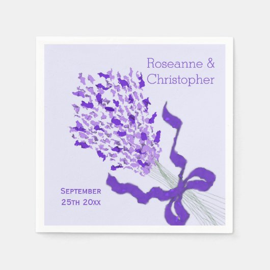 Blush Lavendel Design Bruiloft Servet (Voorkant)