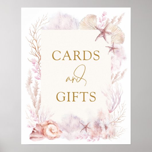 Blush Lavendel Onder het Zee Kaarten en geschenken Poster (Voorkant)