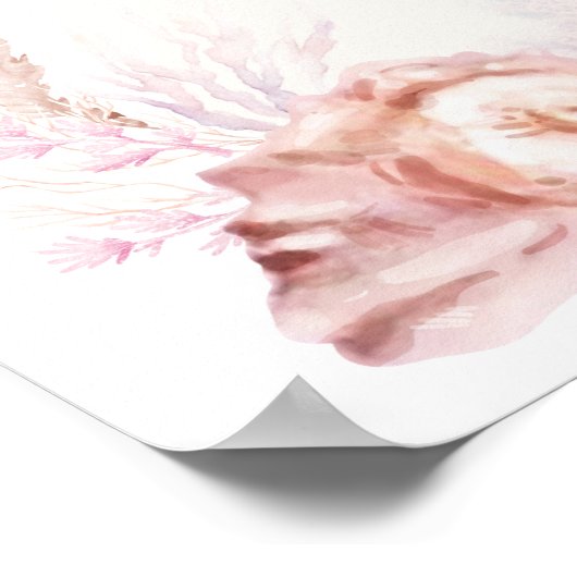 Blush Lavendel Onder het Zee Shower Favors Sign Poster (Hoek)