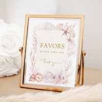 Blush Lavendel Onder het Zee Shower Favors Sign