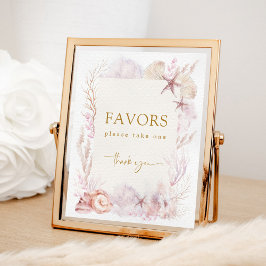 Blush Lavendel Onder het Zee Shower Favors Sign Poster