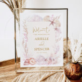 Blush Lavendel Onder het Zee Strand Bruiloft Welko Poster