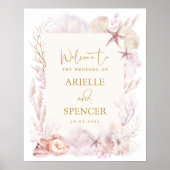 Blush Lavendel Onder het Zee Strand Bruiloft Welko Poster (Voorkant)