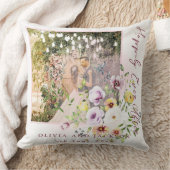 Blush Lavendel Paarse bloemen gelukkig ooit daarna Kussen (Deken)