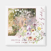 Blush Lavendel Paarse bloemen gelukkig ooit daarna Magneet (Voorkant)