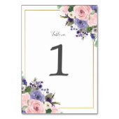 Blush Lavendel Paarse Bloemen Groen Bruiloft Kaart (Voorkant)