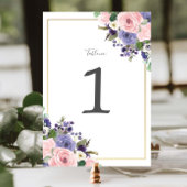 Blush Lavendel Paarse Bloemen Groen Bruiloft Kaart