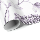 Blush Lavender Botanische Floral Toile Cadeaupapier (Rol Hoek)