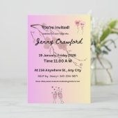 Blush & Lavender Bridal Shower Invitation | Cherry Aankondiging (Staand voorkant)