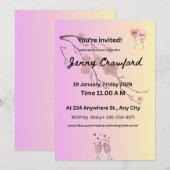 Blush & Lavender Bridal Shower Invitation | Cherry Aankondiging (Voorkant / Achterkant)