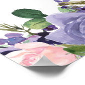 Blush Lavender Paars Floral Weddenschap Welkomstte Poster (Hoek)