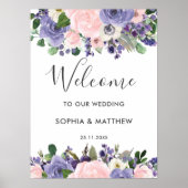 Blush Lavender Paars Floral Weddenschap Welkomstte Poster (Voorkant)