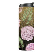*~* Blush Lavender PEONY Gold Glitter Floral Thermosbeker (Gedraaid links)