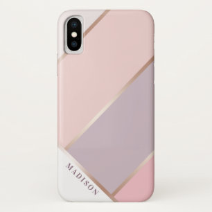 Blush & Lavender Roos Gold Geometric Angled Stripe Case-Mate iPhone Case