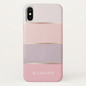 Blush & Lavender Roos Gold Wide Stripes Case-Mate iPhone Case (Achterkant)