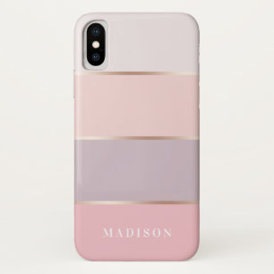 Blush & Lavender Roos Gold Wide Stripes Case-Mate iPhone Case