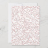 Blush Leaf Floral Baby shower Invitation Kaart (Achterkant)