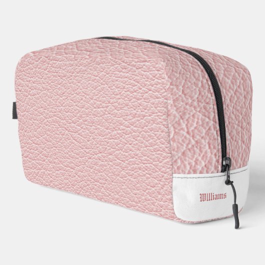 Blush lederen textuur toilettas toilettasje (Rechterhoek)