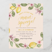 Blush | Lemon Wreath Main Squeeze Vrijgezellenfees Folie Uitnodiging Briefkaart (Voorkant)