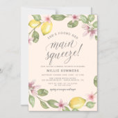 Blush | Lemon Wreath Main Squeeze Vrijgezellenfees Magnetische Uitnodiging (Voorkant)