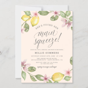 Blush   Lemon Wreath Main Squeeze Vrijgezellenfees Magnetische Uitnodiging