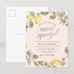Blush   Lemon Wreath Main Squeeze Vrijgezellenfees Uitnodiging Briefkaart