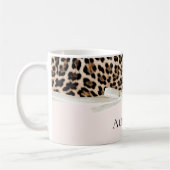 Blush Leopard White Bow Koffiemok (Links)