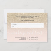 Blush light glitter ombre certificate (Achterkant)