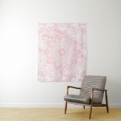 Blush Light Pink Mandala met Floral Pattern Wandkleed (In situ)