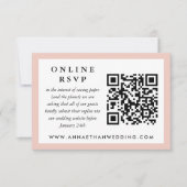 Blush Lijst Bruiloft QR-code Online RSVP-kaart RSVP Kaartje (Voorkant)