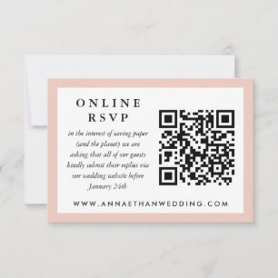Blush Lijst Bruiloft QR-code Online RSVP-kaart RSVP Kaartje