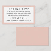 Blush Lijst Weddenschap Online RSVP-kaart Informatiekaartje (Voorkant / Achterkant)