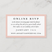 Blush Lijst Weddenschap Online RSVP-kaart Informatiekaartje (Voorkant)