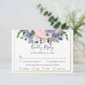 Blush Lila Bloemen Bruiloft Maaltijd Keuze RSVP Ka (Staand voorkant)