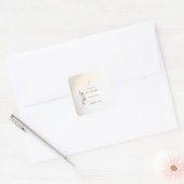 Blush & Lila Bloemen ,Goud Kruis Doop stickers (Envelop)