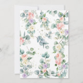 Blush Lila Bloemengroen Olifant Baby shower Kaart (Achterkant)