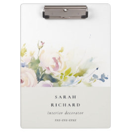 Blush Lila Waterverf Roos Bloemen Bunch Business Klembord