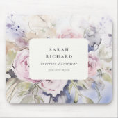 Blush Lila Waterverf Roos Bloemen Bunch Business Muismat (Voorkant)