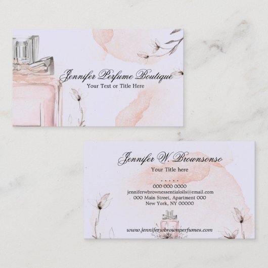 Blush Lilac Classy Perfume Essential Oils Visitekaartje (Voorkant / Achterkant)