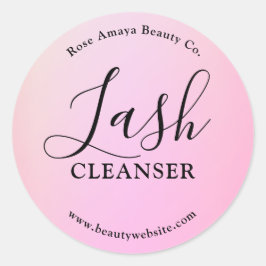 Blush Lilac Lash Reiniger Shampoo Productlabel Ronde Sticker