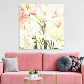Blush Lilies Canvas Afdruk (Insitu (Woonkamer))