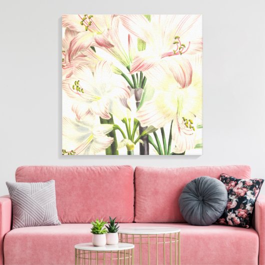 Blush Lilies Canvas Afdruk (Insitu (Woonkamer))