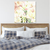 Blush Lilies Canvas Afdruk (Insitu (Slaapkamer))