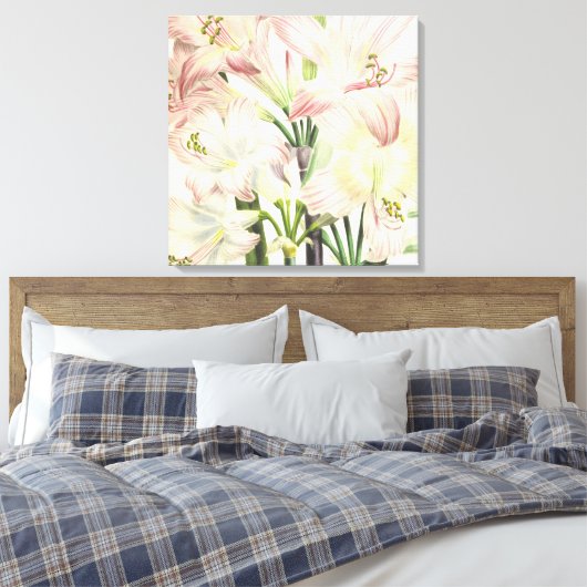 Blush Lilies Canvas Afdruk (Insitu (Slaapkamer))