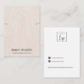 BLUSH LINEN LIGHT STRINGS KETTING BAND DISPLAY VISITEKAARTJE (Voorkant / Achterkant)