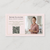 Blush Linen Sage Luxe Bruidsstylist Assistent Visitekaartje (Achterkant)
