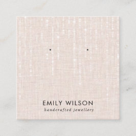 BLUSH LINEN STRING LIGHTS STUD EARRING DISPLAY VIERKANTE VISITEKAARTJE